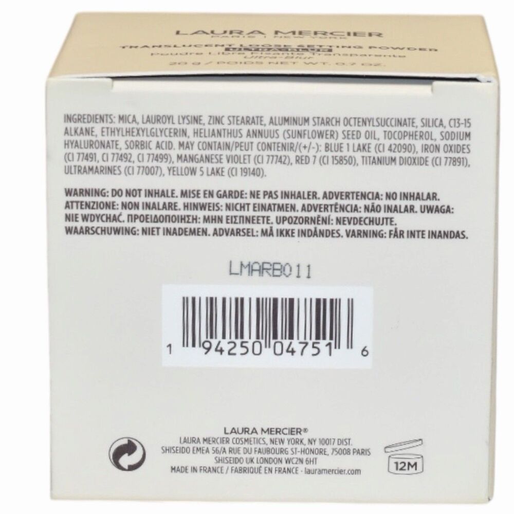 Laura Mercier Translucent Loose Setting Powder ULTRA BLUR HONEY Talc Free .7 Oz - Picture 8 of 9